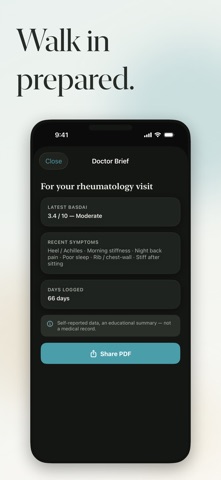 Verta Spondylitis Tracker iPhone screenshot