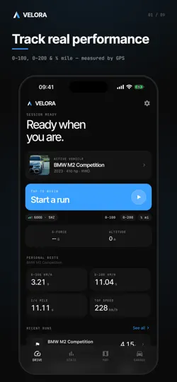 Velora: GPS Performance iPhone Ekran Görüntüsü 1