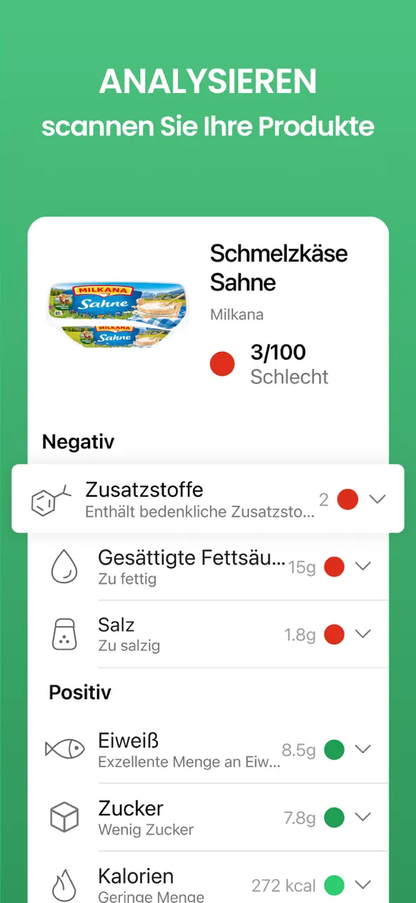 Yuka - Produkt Scanner iPhone App Screenshot 1 – Gesundheit & Fitness