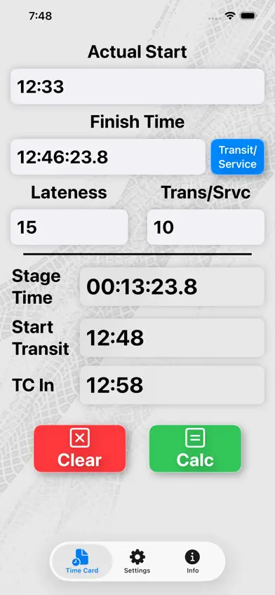 Rally Time Card Calculator screenshot 2