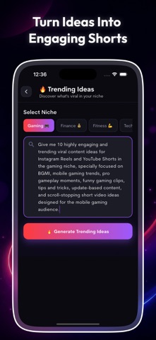 AI Video Script & Thumbnail iPhone screenshot