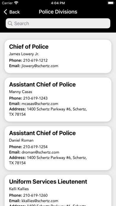 Schertz Police Department Screenshot