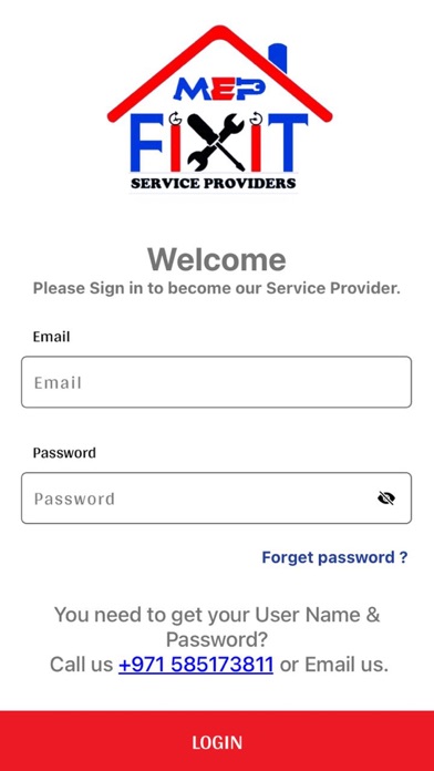 Screenshot 1 of MEPFIXIT Service Provider App