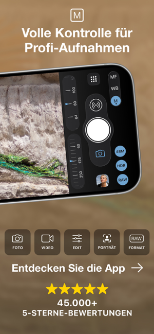 ProCamera. RAW+ Fotografie Screenshot