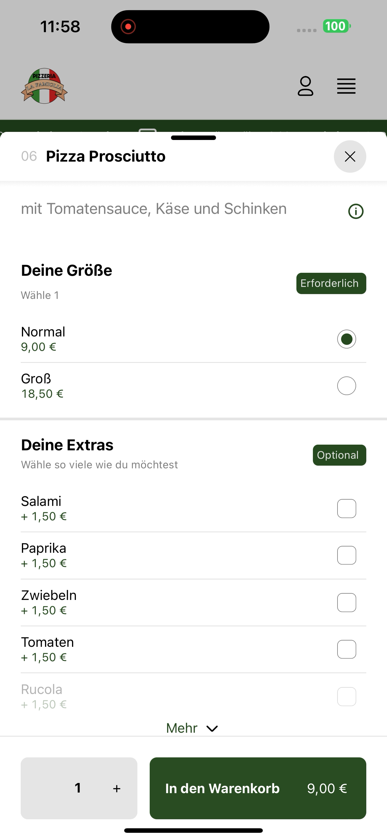 Pizzeria La Famiglia Viersen screenshot 4