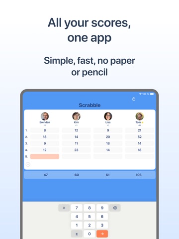 Score Pad - board game tracker iPad screenshot