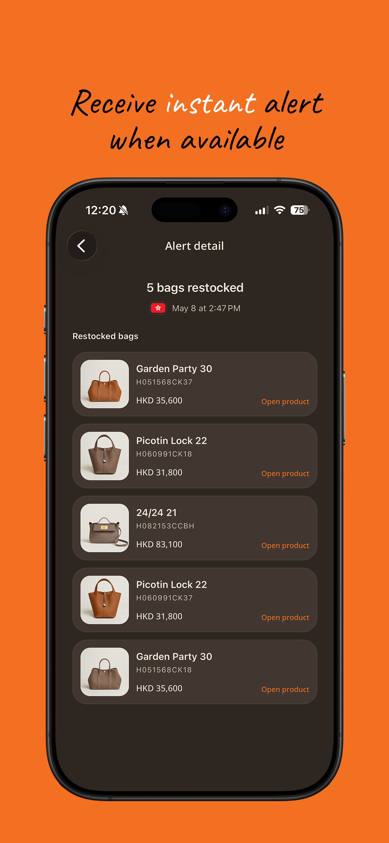 OrangeBell – Restock Alerts screenshot 4