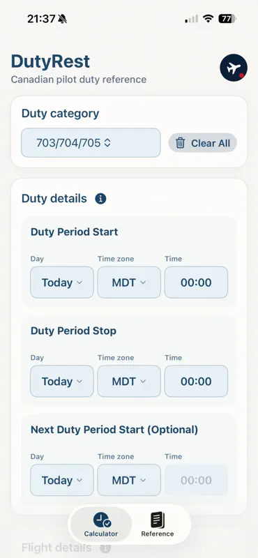 Duty Rest Calculator Canada screenshot 3 of 4