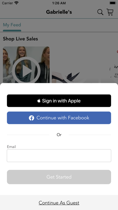 Gabrielle's iPhone screenshot 1 - Shopping app