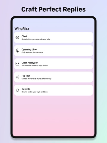 Wing Rizz AI: Dating Assistant iPad screenshot