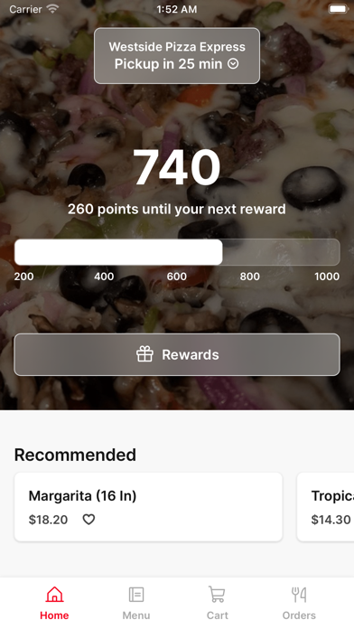 Westside Pizza Express iPhone screenshot 1 - Food & Drink app