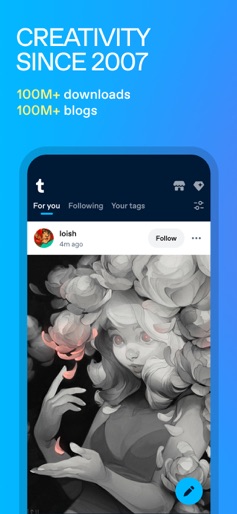 Tumblr Social Media & Art Blog screenshot