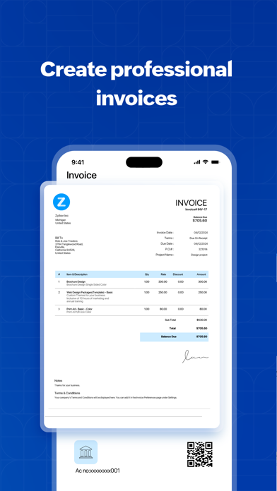 Screenshot #1 pour Zoho Invoice-Créateur factures