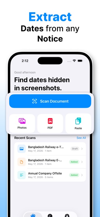 DateSnap: Reminder Scanner Screenshot 2 of 4