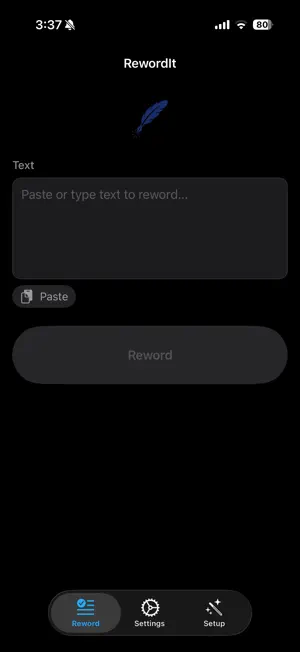 RewordIt App screenshot 2