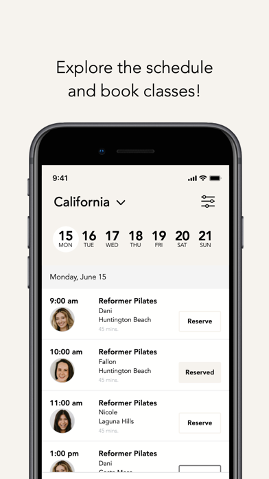 Coeur Pilates OC iPhone screenshot 3 - Health & Fitness app