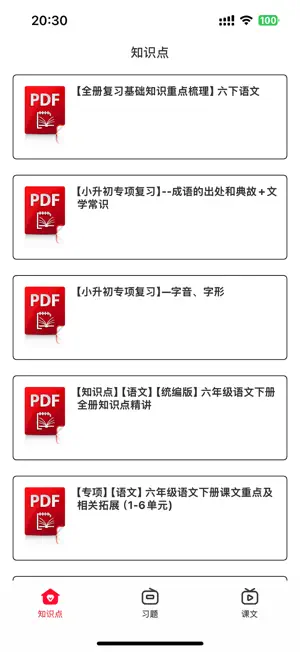 小学语文六年级下册-知识点总结习题大全 screenshot 1