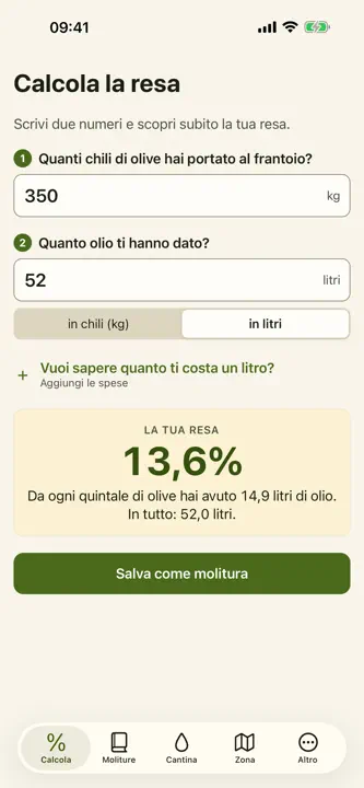 Olimetro: resa delle olive screenshot 1