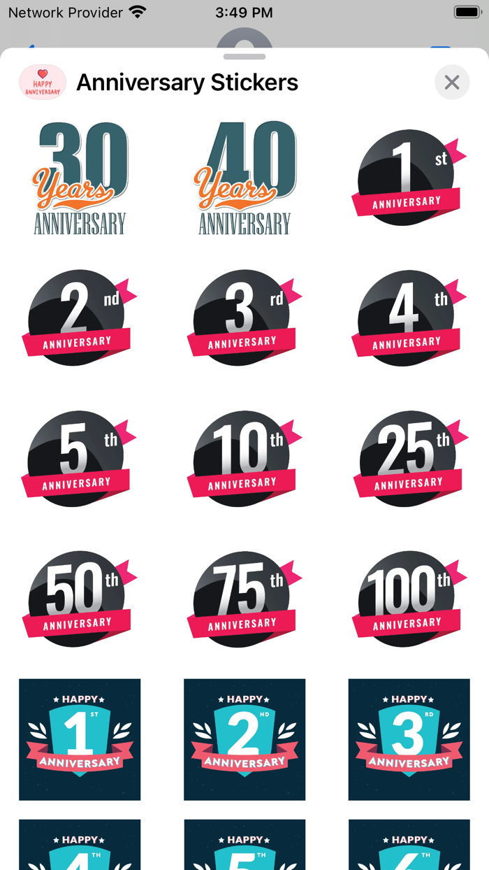 Anniversary Stickers - Wishes