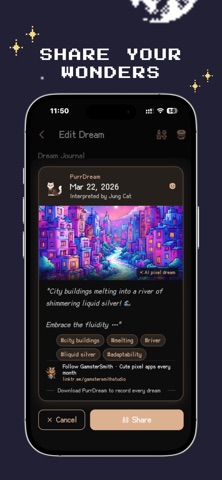 PurrDream AI Journal iPhone screenshot