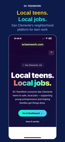 San Clemente Teen Work iPhone screenshot