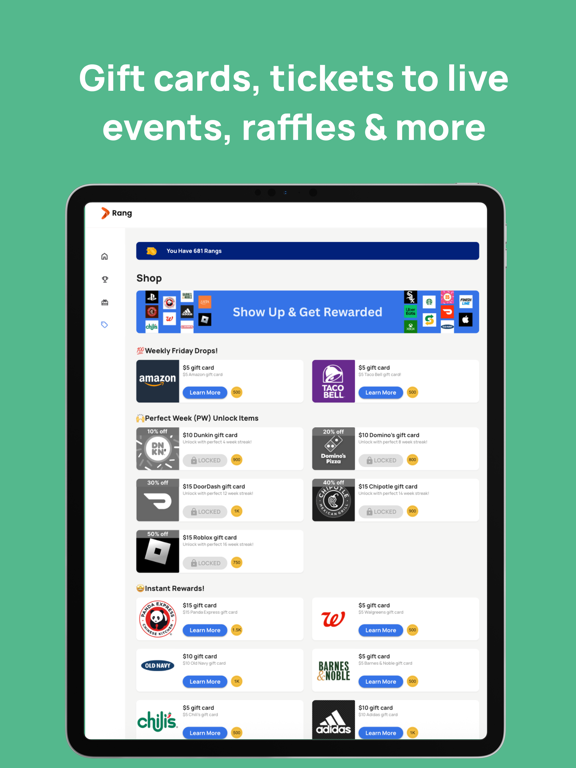 Rang Rewards iPad screenshot 4 - Education app