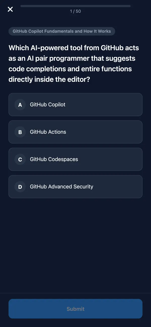 Screenshot #3 pour GH-300 GitHub Copilot Prep
