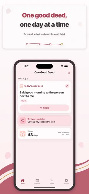 One Good Deed – Kindness Diary screenshot 1