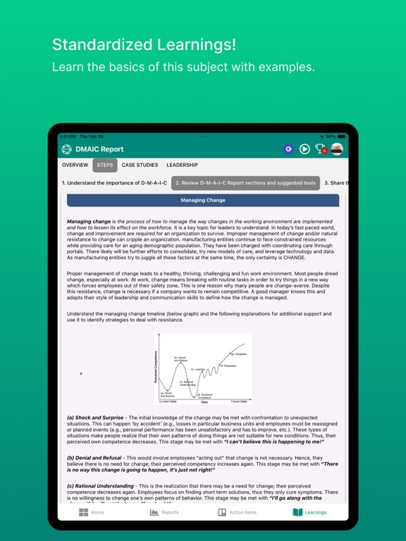 Lean D-M-A-I-C Rpt iPad screenshot 8 - Productivity app