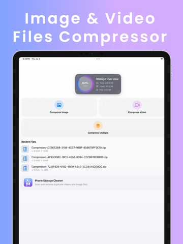 Image & Video File compressor iPad screenshot