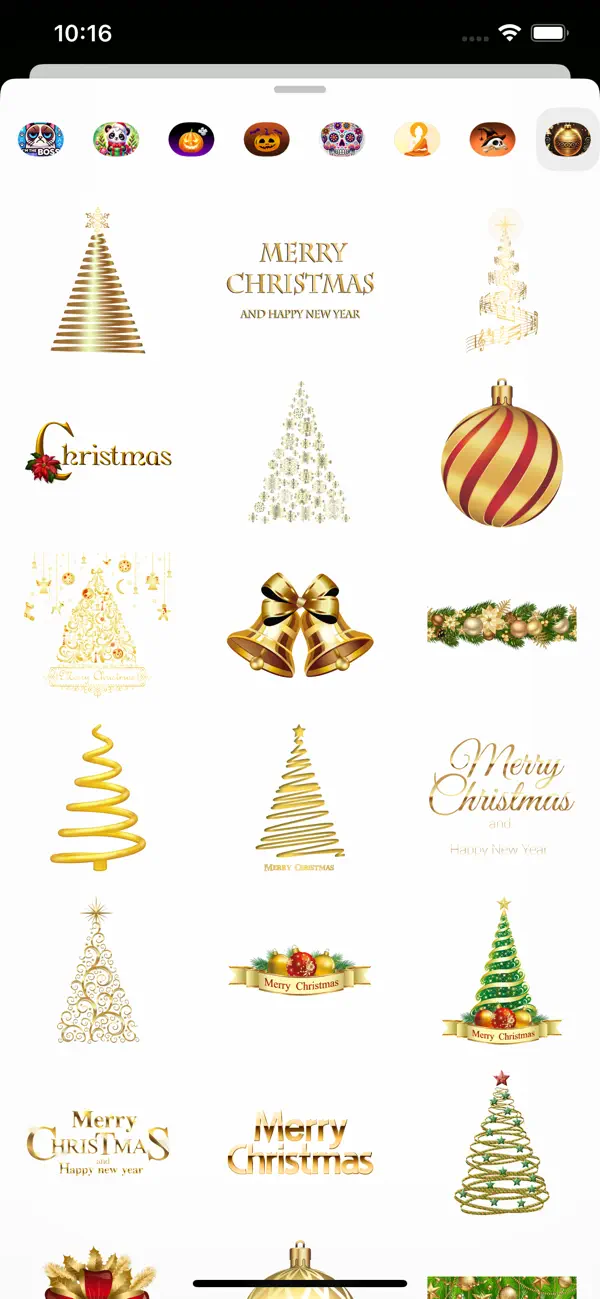 Screenshot #2 pour Golden Christmas Stickers