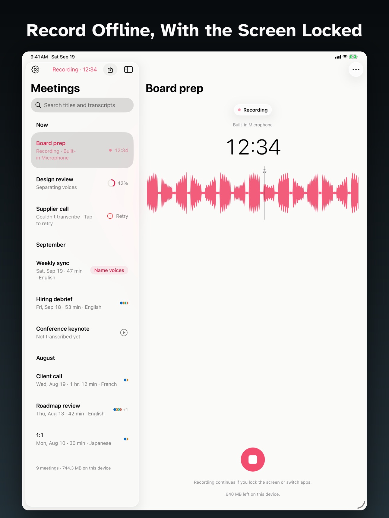 Screenshot 12 of Meeting Transcriber: Saidby