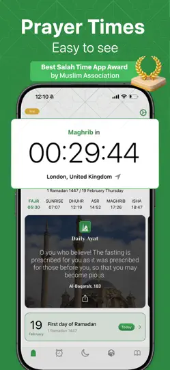 Namaz Vakitleri: Alarm & Kıble iPhone Ekran Görüntüsü 1