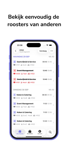 Roosterinfo screenshot