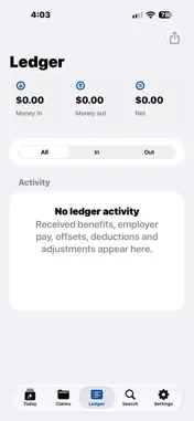 LeaveClaim Ledger screenshot 2