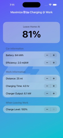 Maximize EV Charging at Work iPhone screenshot