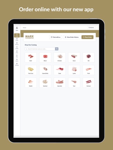 Marx Foodservice OrderHub iPad screenshot