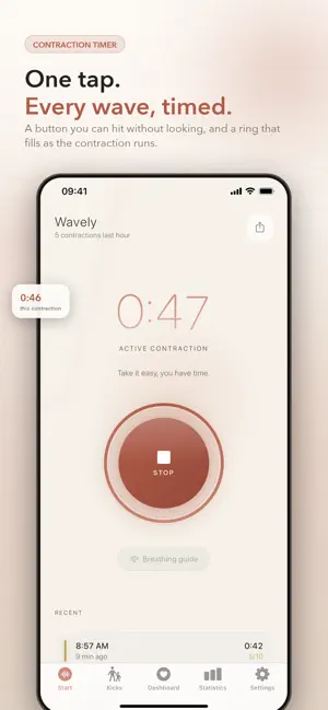 Contraction Timer – Wavely screenshot 1