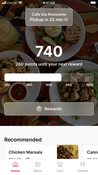 Cafe Gia Ristorante app screenshot