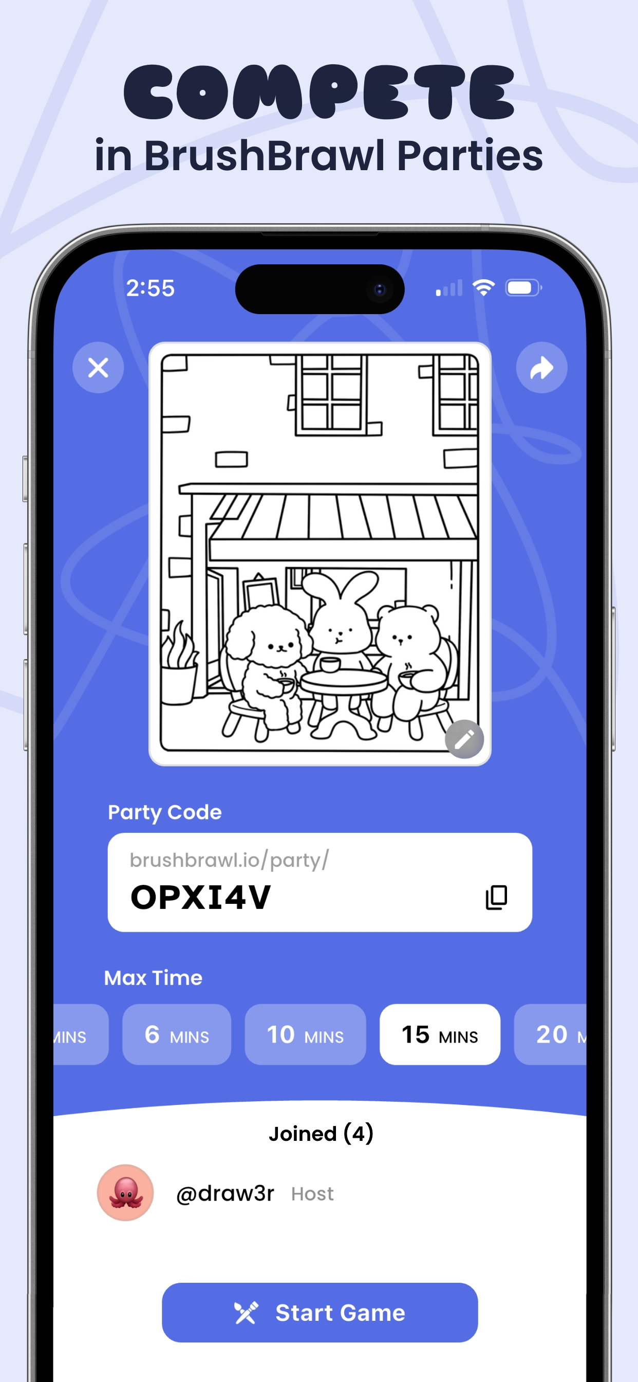 BrushBrawl Group Coloring Game