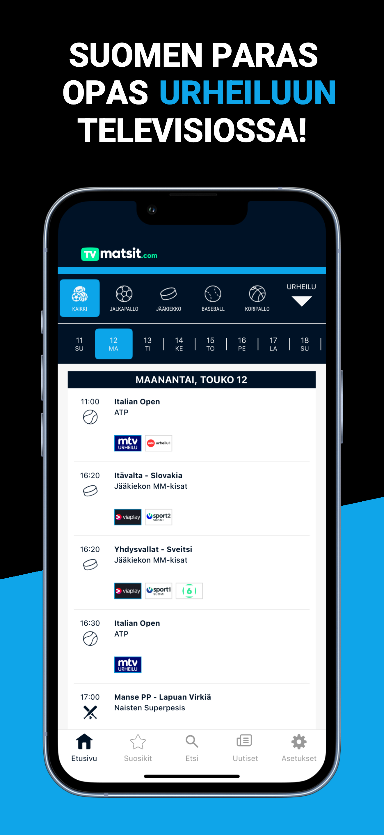 TVmatsit - Urheilua tv:ssä