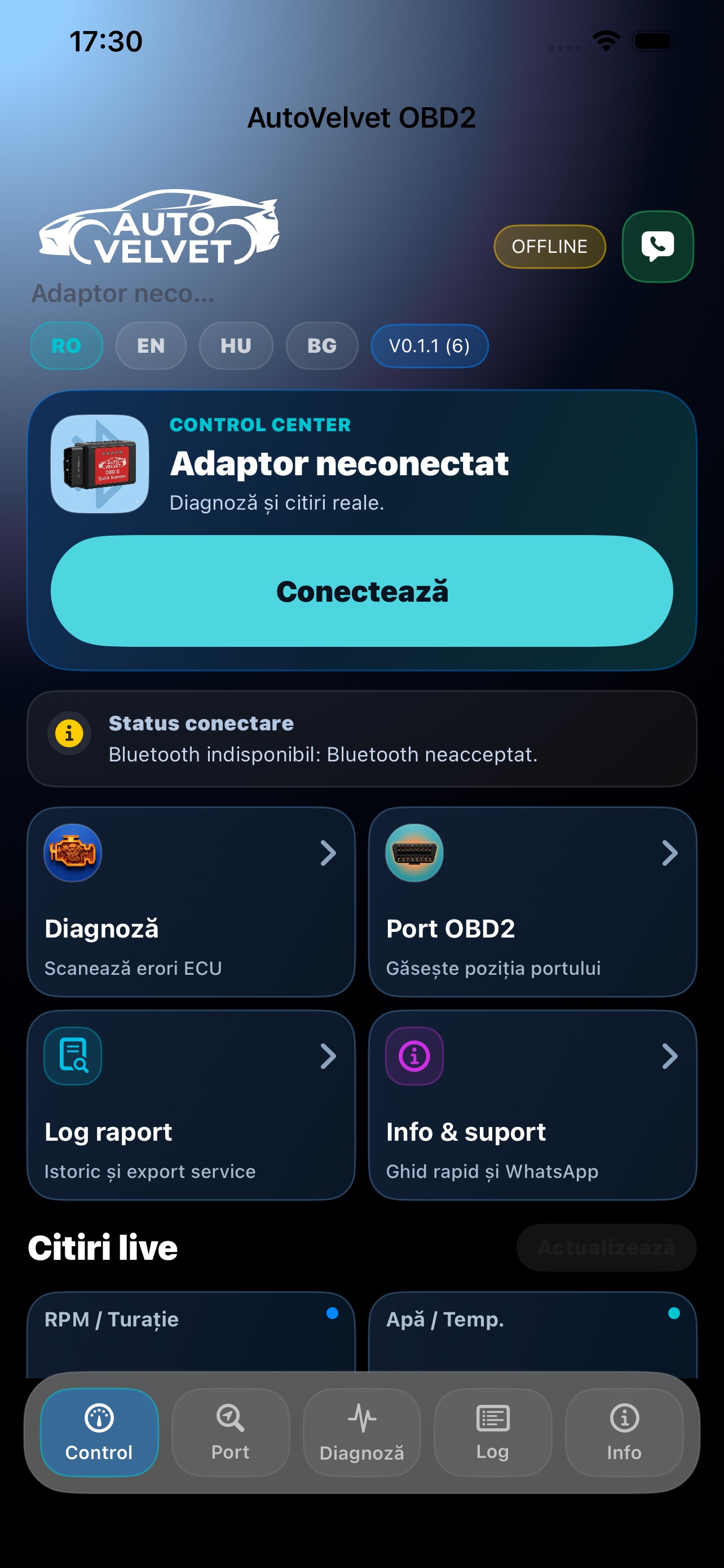 Screenshot 1 of AutoVelvet OBD2 QuickScan
