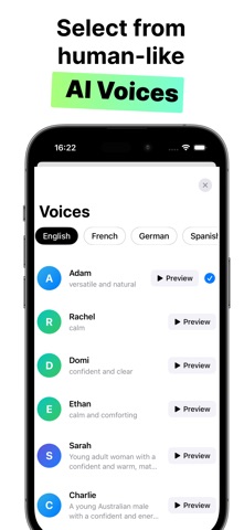 Voice Labs: AI Text To Speech iPhone screenshot