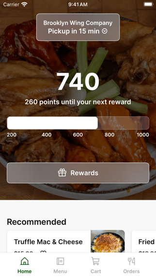 Brooklyn Wing Company app screenshot