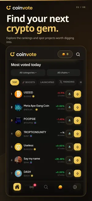 Coinvote: Crypto Discovery screenshot 1