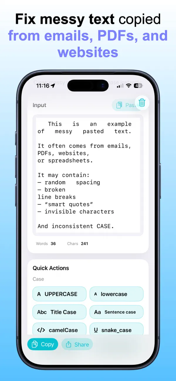 Screenshot #2 pour Clean Pasted Text