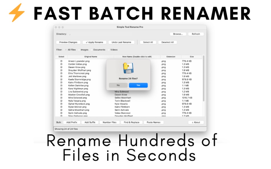 #2. Fast Batch Renamer (macOS) بواسطة: Bilal Yaqoob