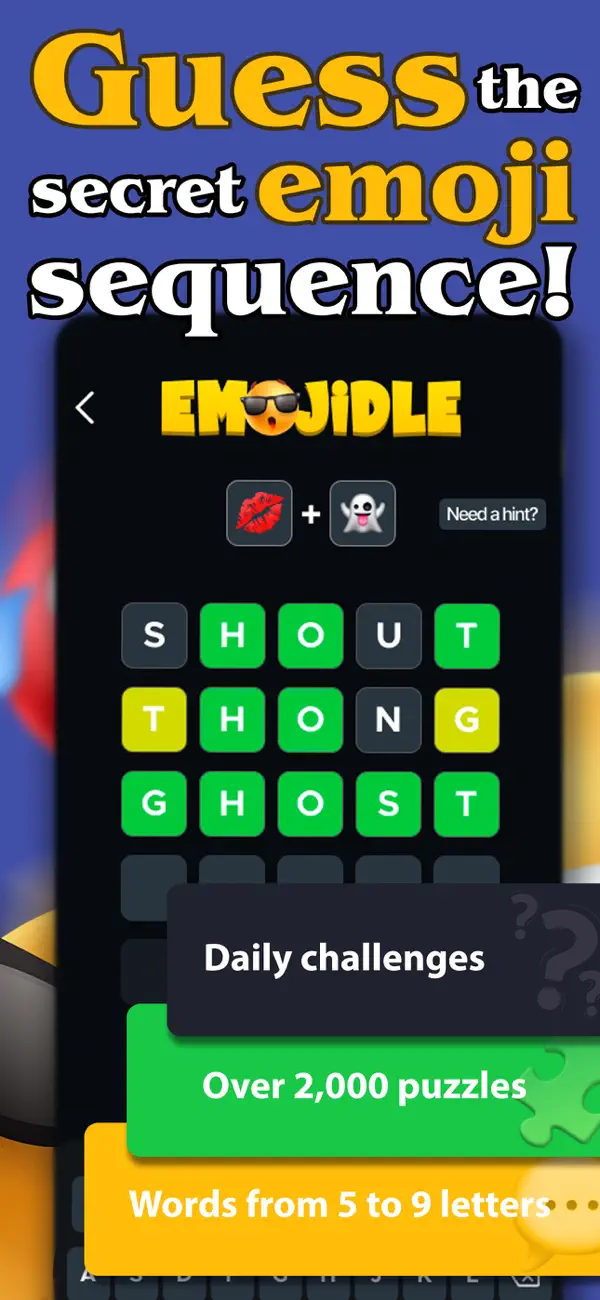 Screenshot #1 pour Emoji Word Game – Emojidle.