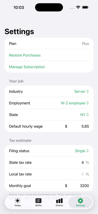 TipJar — Shift & Tip Tracker Screenshot 4 of 5