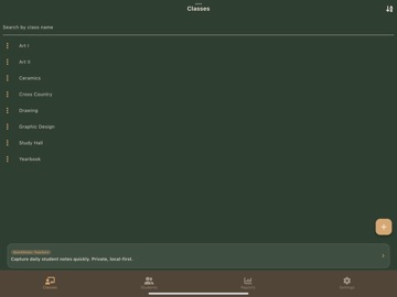 QuickNotes Teacher iPad screenshot